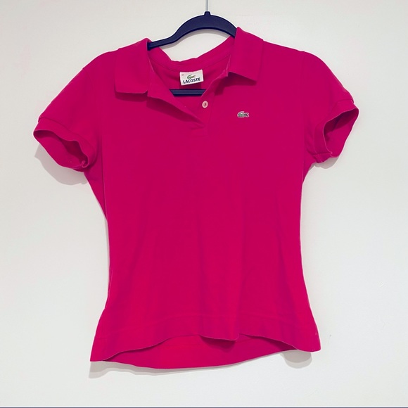 Classic Fuschia Pink Lacoste Polo Shirt - Picture 1 of 4